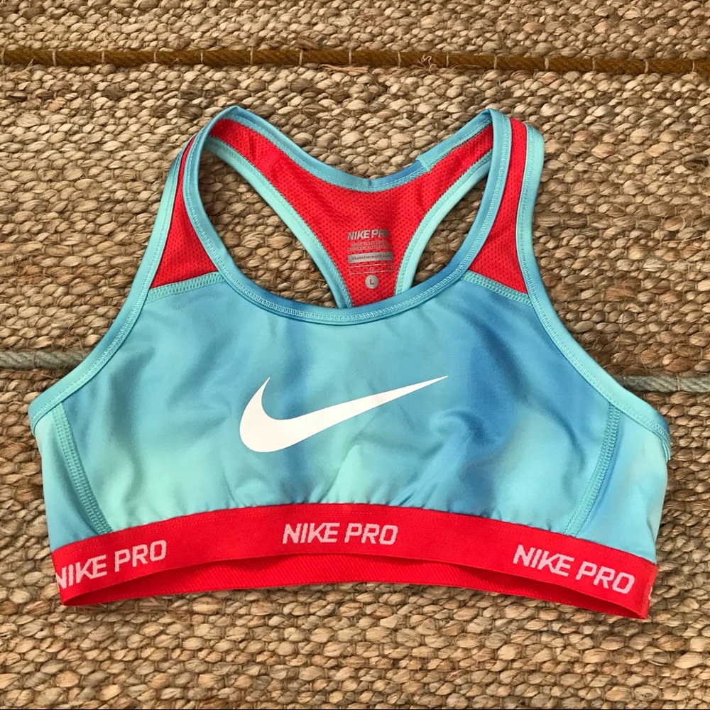 ⭐️(price drop) Nike pro blue and red sports bra